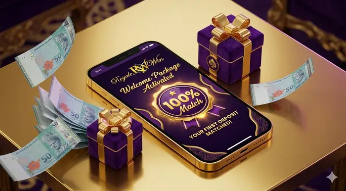 Isometric 3D view of the 5 best new player promotions Malaysia displayed on a mobile device.