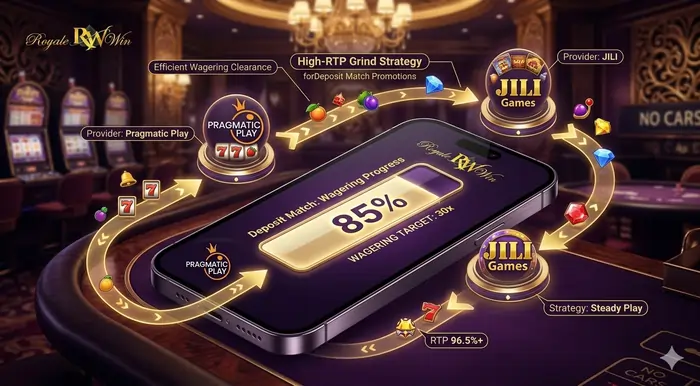 Infographic displaying the best high-RTP games for clearing Deposit Match Promotions wagering in Malaysia.