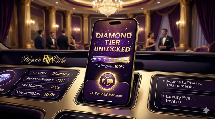 3D visualization of the elite Loyalty and VIP Rewards dashboard for Malaysian high-rollers in 2026.