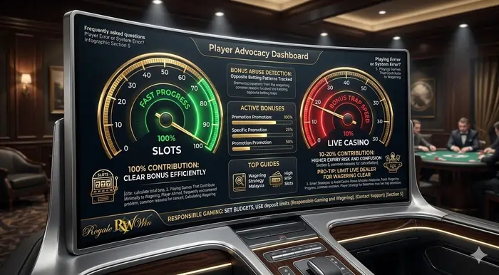 Infographic comparing wagering completion speeds between slots and live casino games in Malaysia.