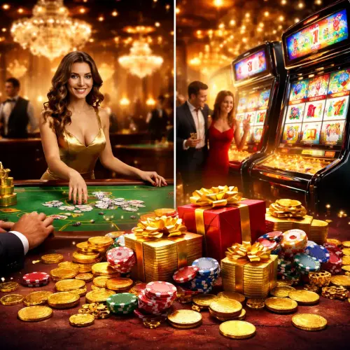 Live Casino vs. Slots, live casino bonuses, slots bonuses, Royalewin live dealer games