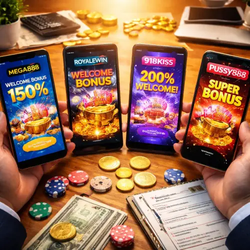 Royalewin bonuses vs competitors, Royalewin bonuses, Royalewin vs Mega888, Royalewin vs 918Kiss
